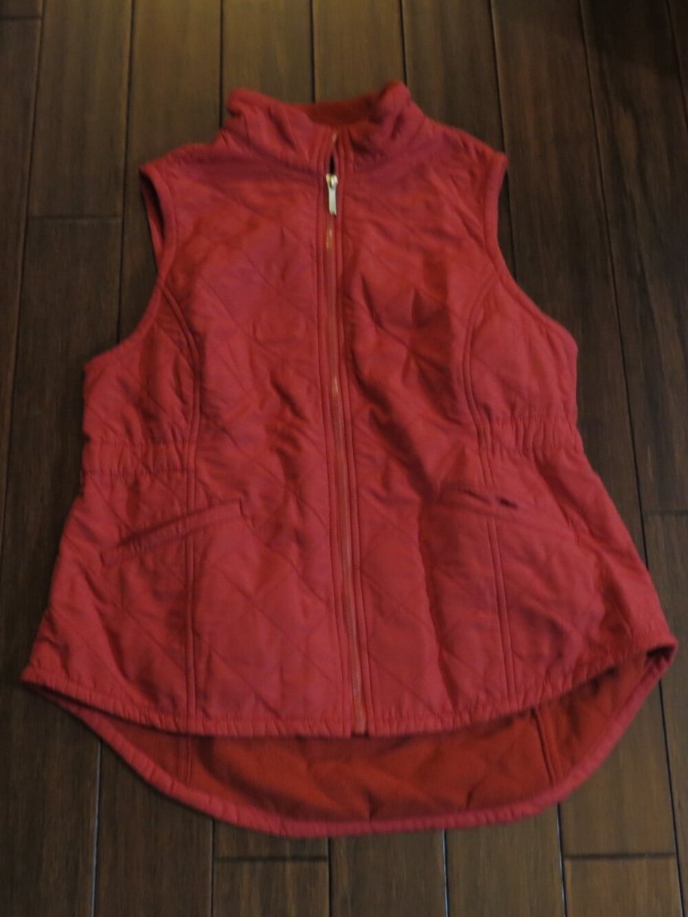 Bit & Bridle M Quilted Front Zip Vest Fleece Lined Cinched Waist Equestrian West